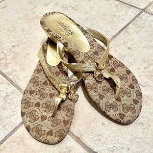 Guess  By Marciano sandals /gold hardware, logo sole design 🩴🩴✨